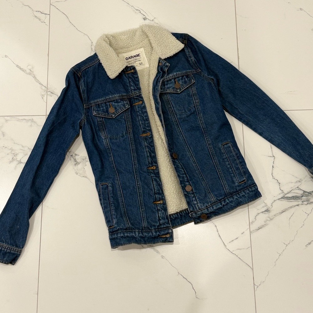 Garage Blue Denim Jacket with Sherpa Lining